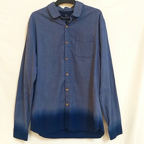 Scotch & Soda Blue Ombre Long Sleeve Button Up Shirt L - Picture 1 of 5
